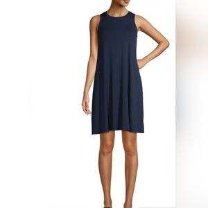 Time and Tru Navy Blue Sleeveless Casual A Line Swing Dress Medium (8-10)